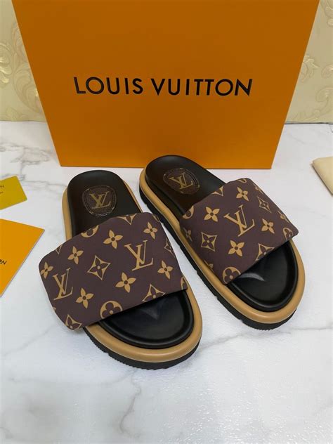 louis vuitton puffer slides|louis vuitton fluffy slippers.